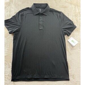 NWT Cariloha Polo Shirt Men's Large Black Performance Comfort Bamboo Blend Golf